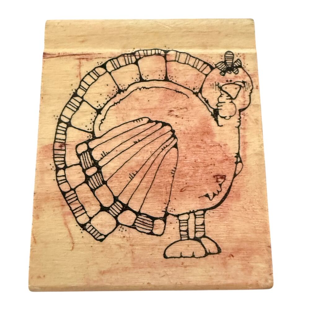 Hook's Lines & Inkers The Gobbler N53 Turkey Thanksgiving Rubber Stamp